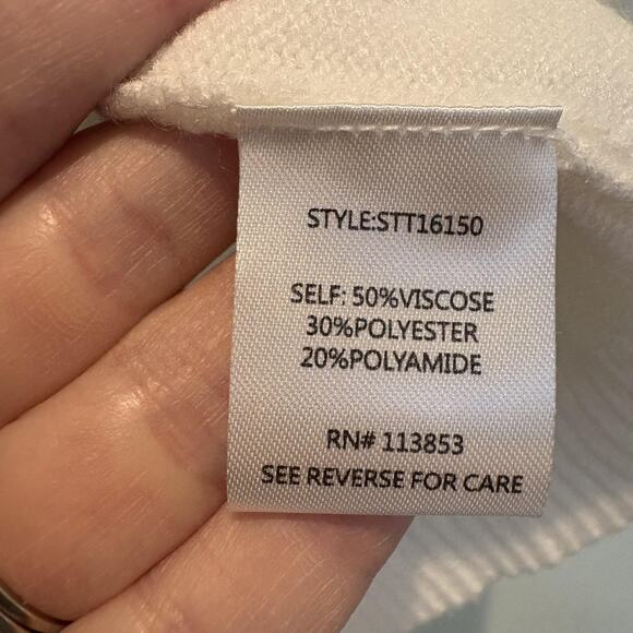 Sugar Lips Sweater Womens Small White Ruffle Cable Knit Pullover STT16150 Cute - Picture 8 of 10